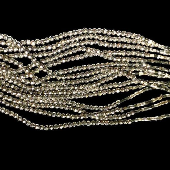 Ann Taylor LOFT Multi Strand Sparkle Twist Faceted Glass Charcoal Bead Necklace - Picture 7 of 10